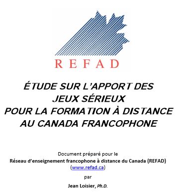 Étude sur l’apport des jeux sérieux pour la formation à distance au Canada francophone